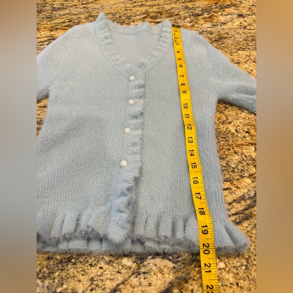 Unbranded Cardigan Long Sleeve Soft Ruffle Women’s Size Small - Picture 9 of 10